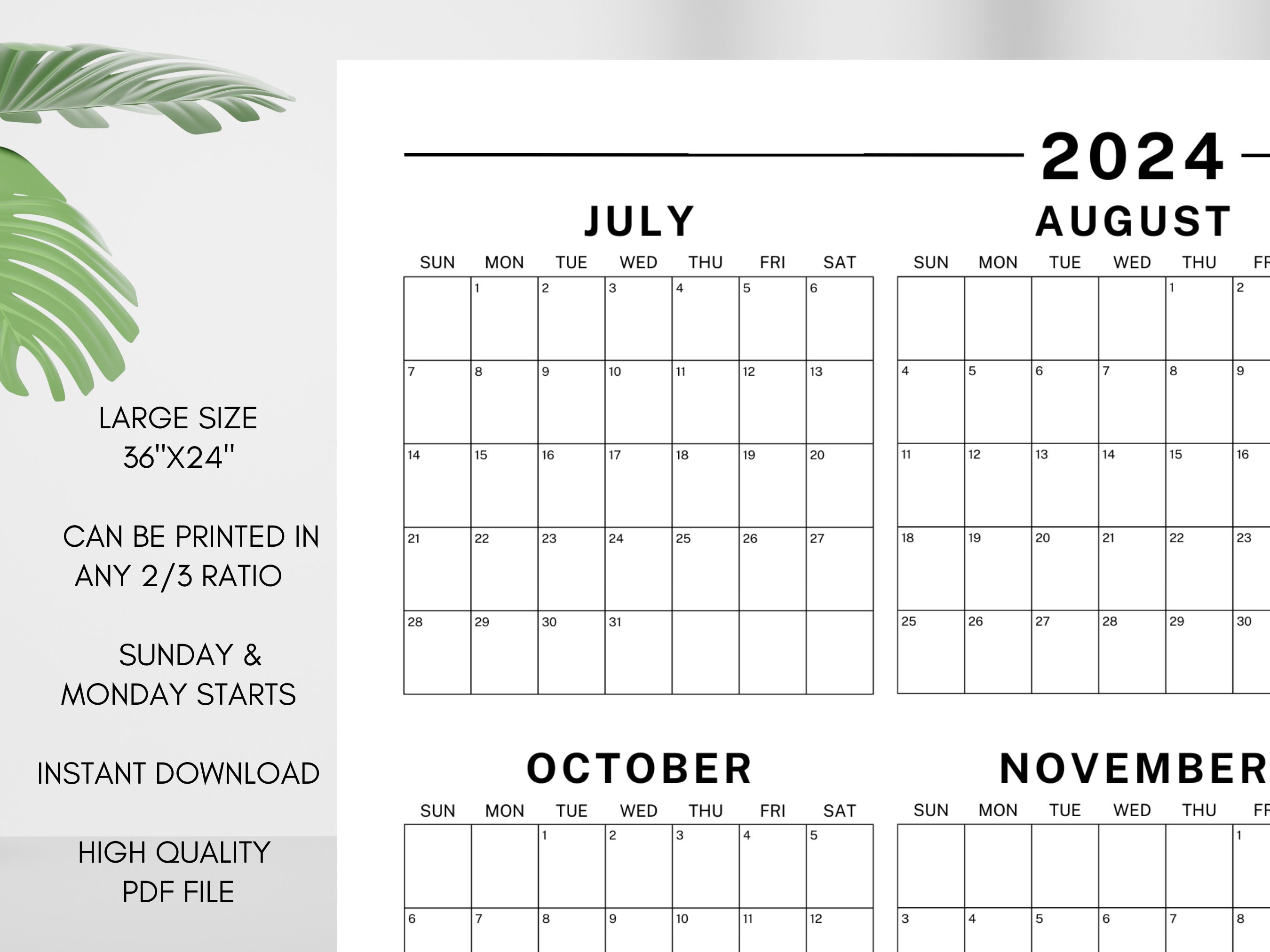 2024 2025 July Start Academic Wall Calendar Year at a Glance Calendar