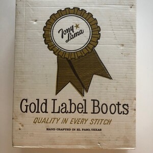 Great Condition Vintage Tony Lama Gold Label Cowboy Boots Gray and Blue