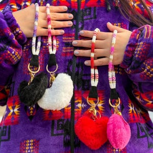 Pulsera de corazón con cuentas, pulsera de cuentas para San Valentín, pulsera de cuentas indígenas, pulsera de cuentas nativas americanas, pulsera de cuentas para San Valentín