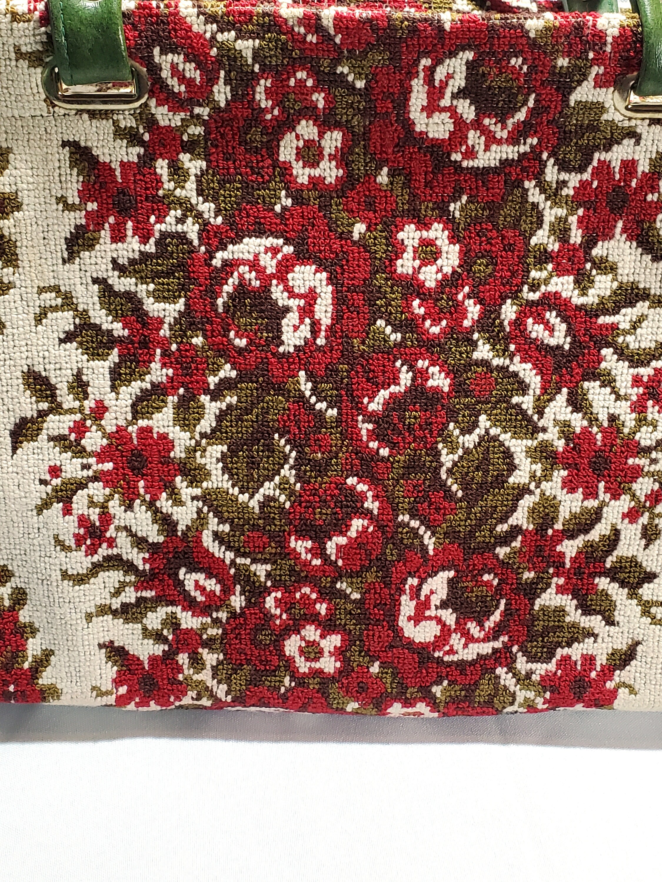 60's Tapestry Ballerina Floral Motif Medium Top Handle Bag main image 1