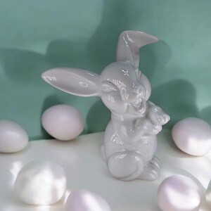Laughing Easter Bunny Rabbit by Rosenthal of Germany Vintage Collectible All White Modern Design For Any Decor