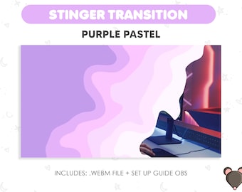 Stinger Transition Purple Pastel | Scene Transition For Streams | Girl Pastel Cute Kawaii | Streaming Stinger Transtion OBS Streamlabs