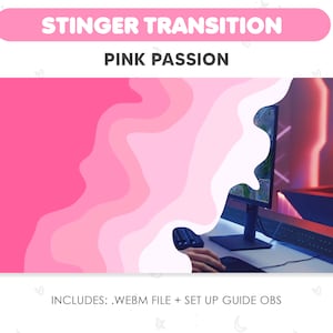 Stinger Transition Pink Passion | Scene Transition For Streams | Cute Girl | Streaming Stinger Transtion OBS Streamlabs | Scene Switch