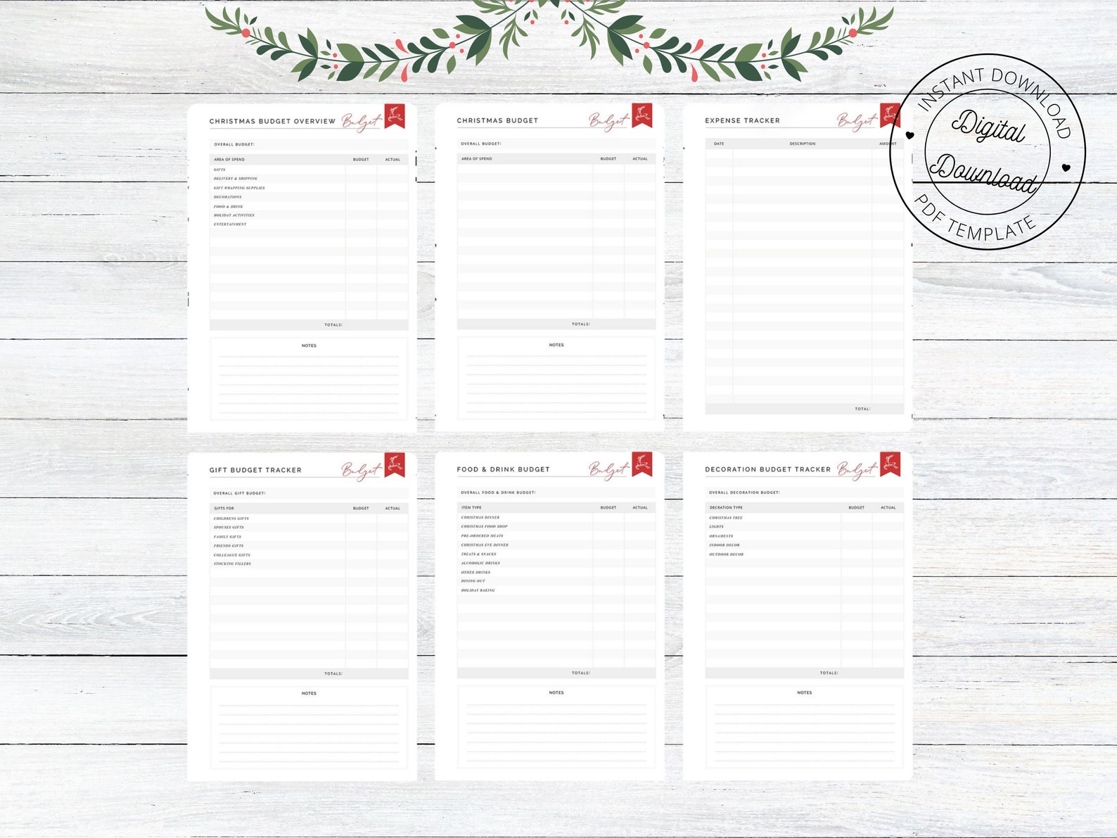 Christmas Planner Printable Holiday Planner Gift Budget Etsy