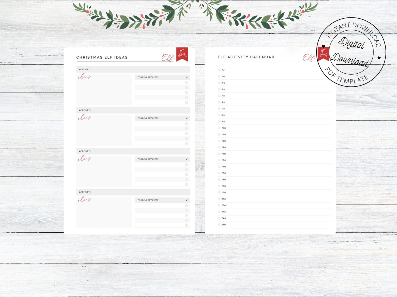 Christmas Planner Printable Holiday Planner Gift Budget Etsy
