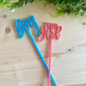 Gender Reveal Drink Stirrers, Team Boy, Team Girl, Swizzle Sticks Drink Stirrer, Party Decor, Boy or Girl, It&#39;s a Boy, It&#39;s a Girl