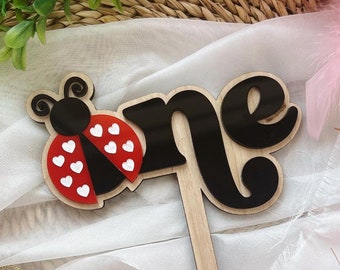 One Little Love Bug Cake Topper, Our Little Ladybug Cake Topper, Ladybug First Birthday Decor, Ladybug Birthday Decor, Ladybug First Decor