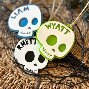 Personalized Boo Tag, Skull Tag, Halloween Skull Bag Tag, Halloween Tag, Boo Bag, Custom Basket Tag, Skull Basket Tag, Trick or Treat Tag