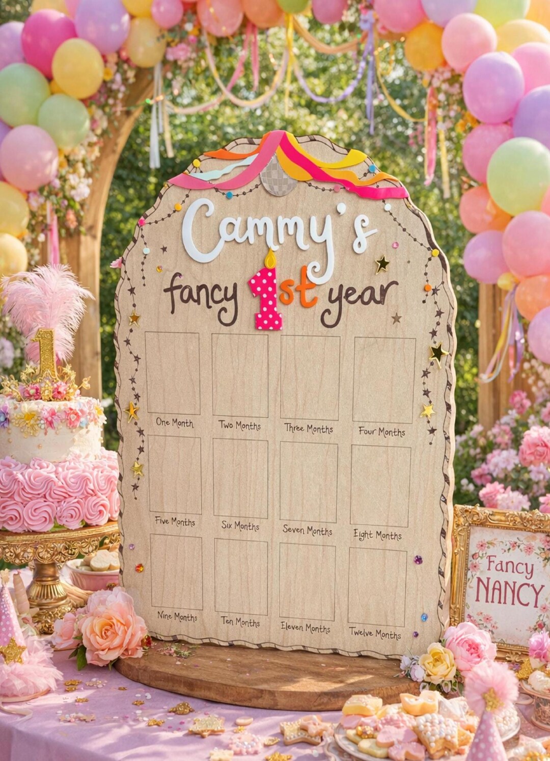 Fancy First Fancy First Birthday Photo Sign, Ooh La La La First Birthday Photo ...
