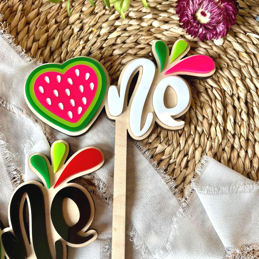 Topper Meilon One in a Melon Cake Topper, First Birthday Decor, Watermelon Smash Cake ...