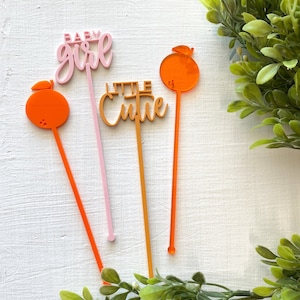 Baby Shower Drink Stirrers, Little Cutie, Swizzle Sticks Drink Stirrer, Party Decor, Shower Decor, Set of 12