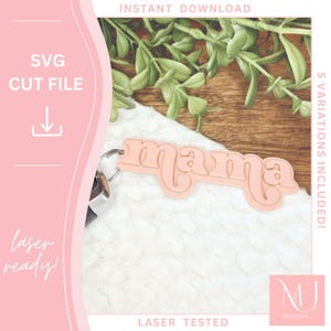 mama keychain svg, mother&#39;s day gift svg, mother&#39;s day svg, mom keychain, keychain svg, svg file, cut file, laser cut file, laser cut svg