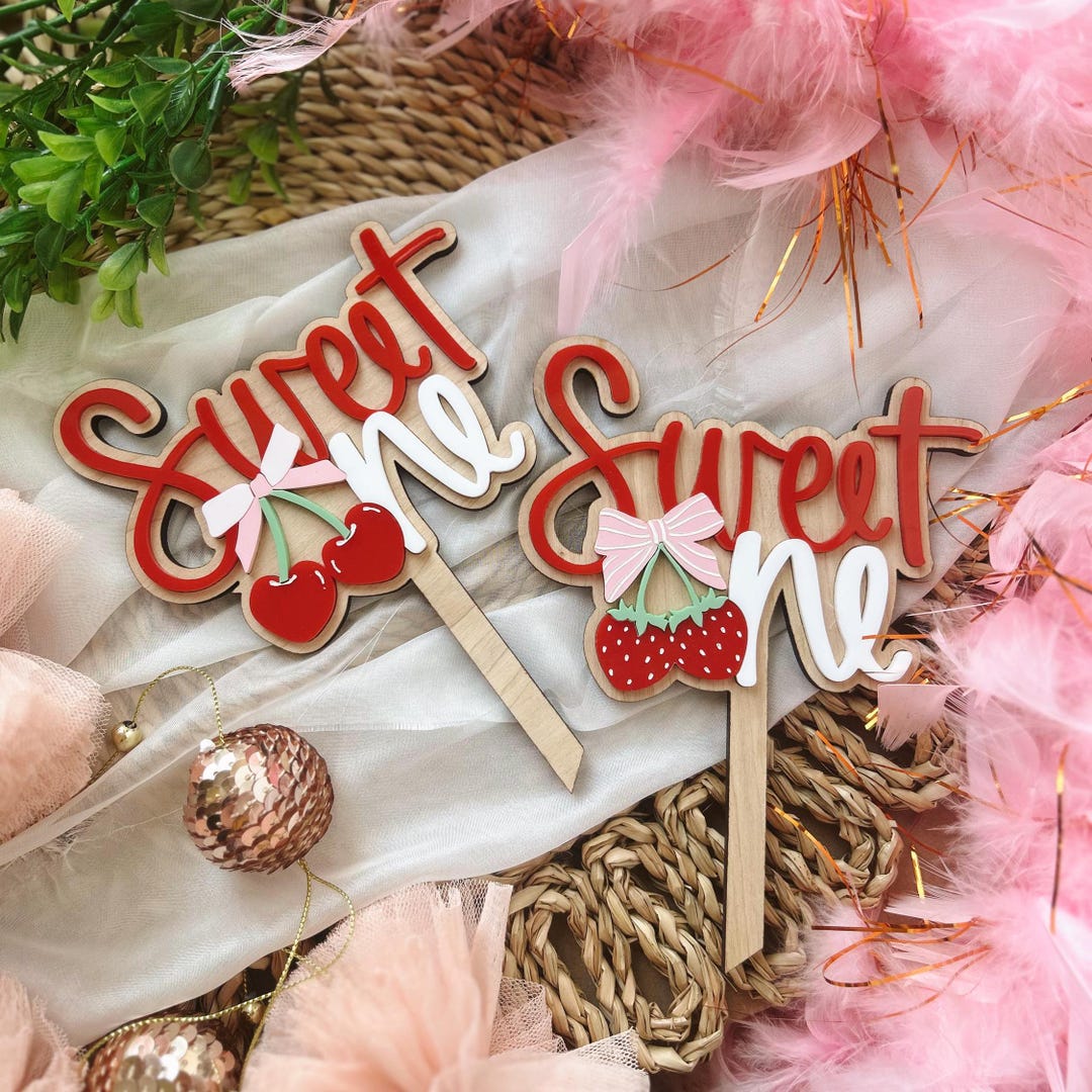 Sweet One Cake Topper, Cherry One Cake Topper, Berry First Cake Topper ...