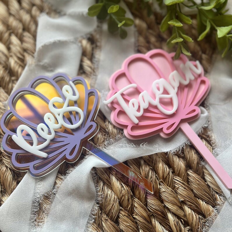Seashell Cake Topper, Custom Cake Topper, Custom Name Cake Topper ...