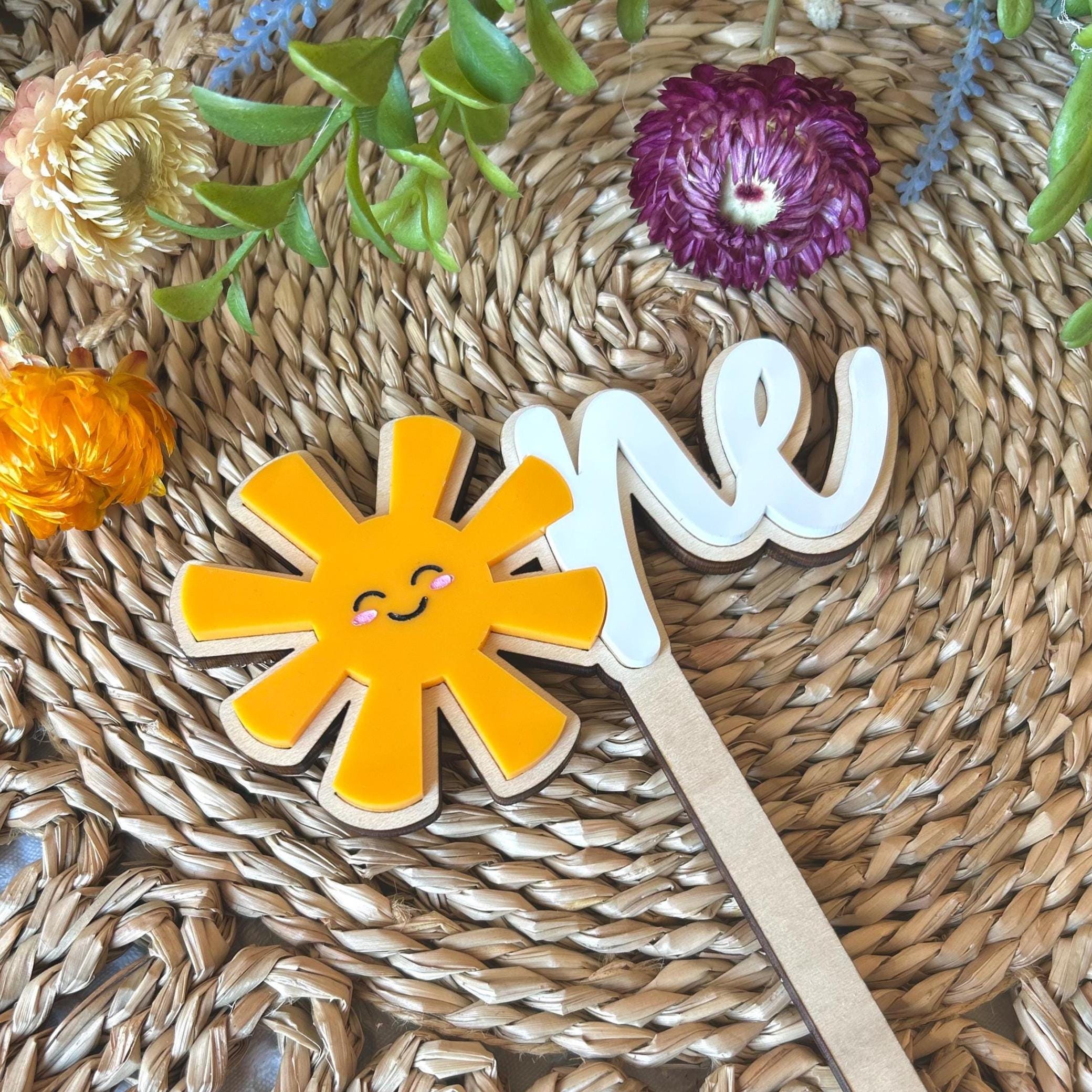 Sun Cake Topper, One Cute Beach Babe Cake Topper, First Trip Around the ...