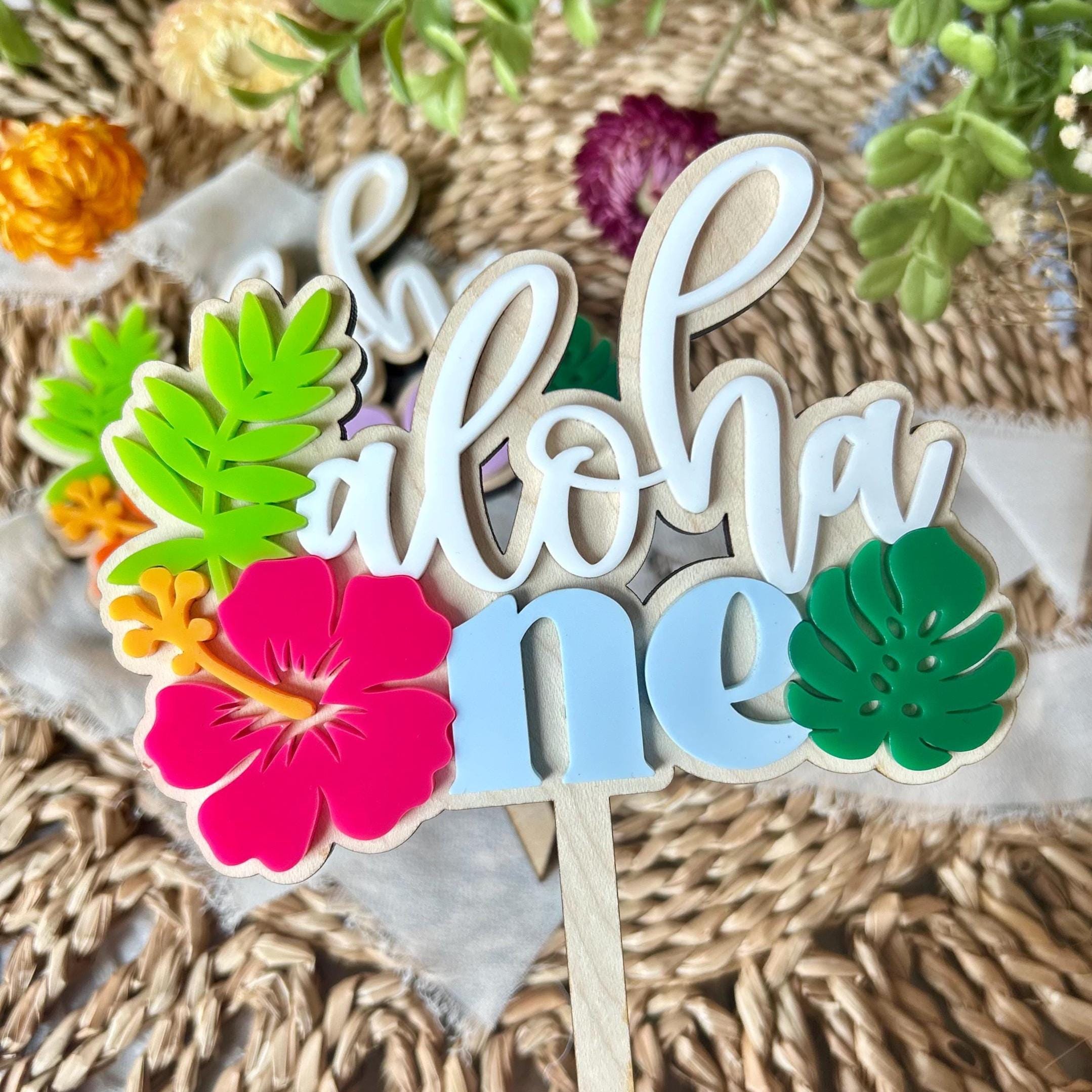 Aloha One Cake Topper, Hawaii Cake Topper, Aloha Birthday Decorations ...