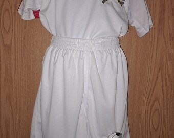 Red & White Fireball Football Kit, Sports, Uniform, Embroidery, Kids, Team Sports, Shirt, Top