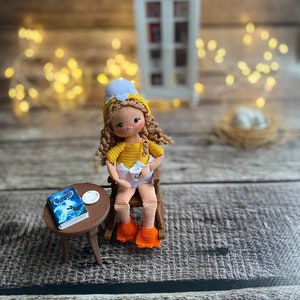 Amigurumi Miniature Laya, Handmade Knitted , Crochet Doll  (14cm)
