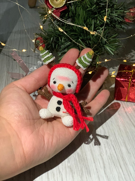 ハンドメイド 編みぐるみ クリスマスツリー 雪だるま クリスマスセット ピンク あみぐるみ クリスマスツリー 雪だるま