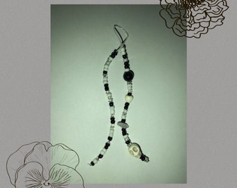 Black and white phone charm