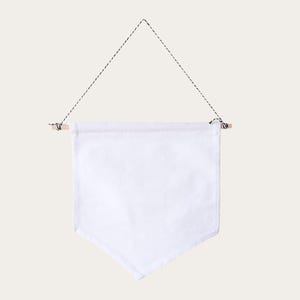 Bandera de banderín blanca en blanco / Exhibidor de pins de lona / Bandera de pared de lona / Exhibidor de insignias / Exhibidor de pins de esmalte / Colección de pins
