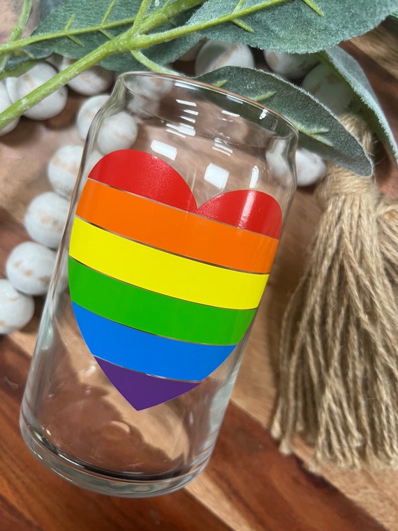 LGBTQ Beer Can Glass Pride Month Iced Coffee Can Glass Etsy