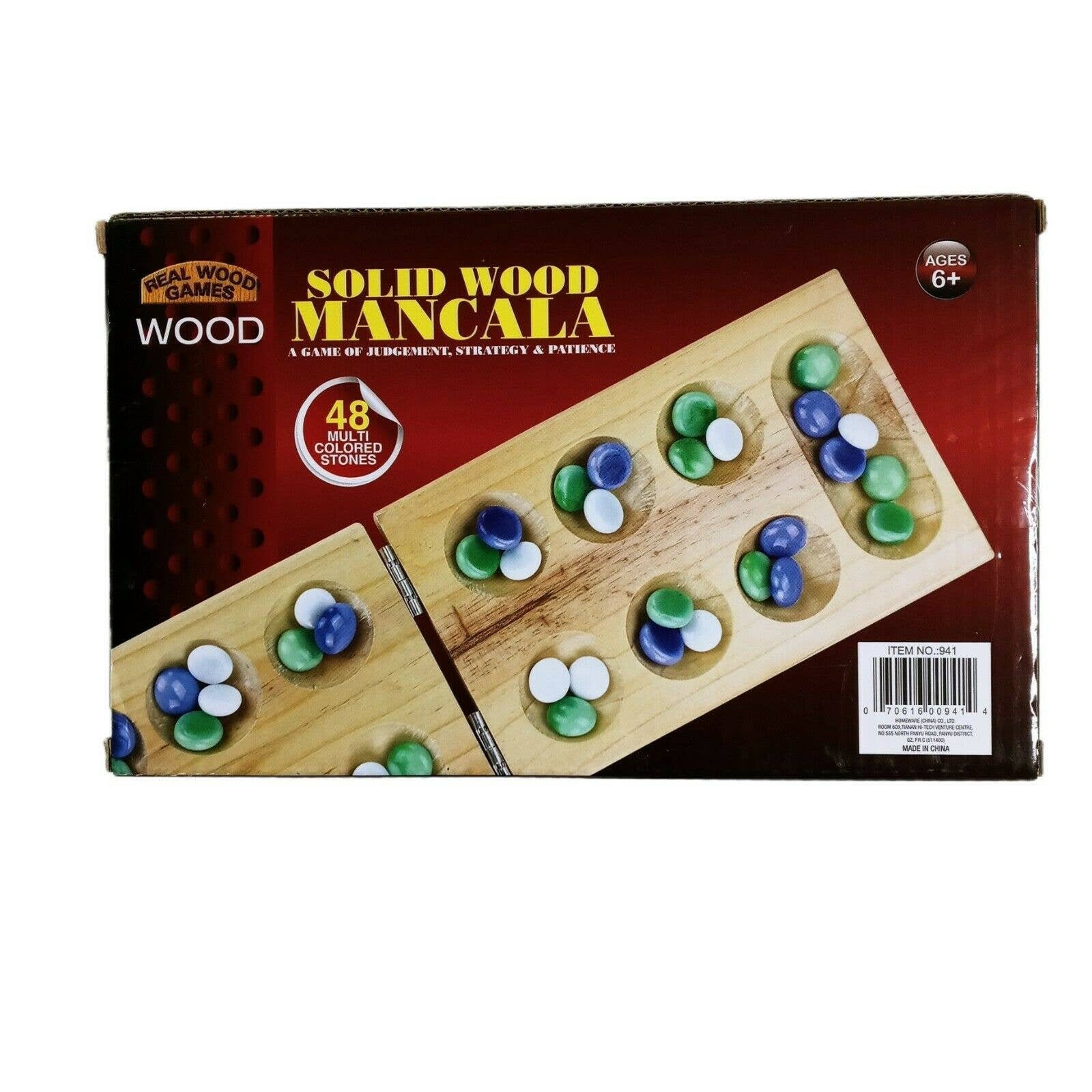 Mancala Real Wood Game Folding Set With 48 Multicolor Blue - Etsy