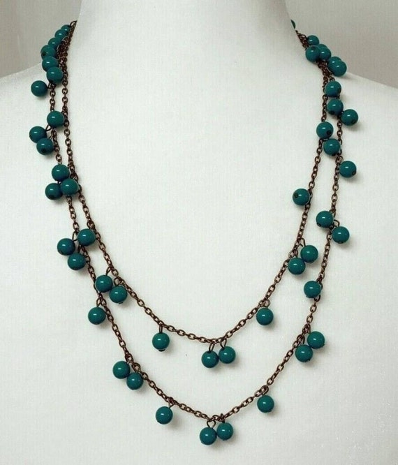 Turquoise Beaded Necklace Southwestern Gold Tone … - image 8
