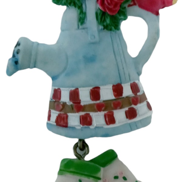 Fun Whimsical Watering Can Rose Garden Pin Brooch Floral Gloves Dangles Water Can Spring Easter Summer Hat Cap Lapel Pin Decor