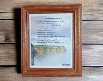 Wedding Perfect Couple Oath Poem Lovers Marriage Renewed Vows Framed Religious Inspirational Christian Couple Poetry