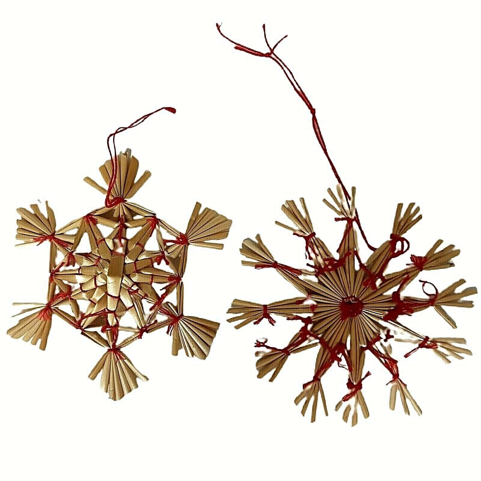 5 Folk Art Corn Husk Christmas Ornaments 2 Straw Dolls 1 - Etsy