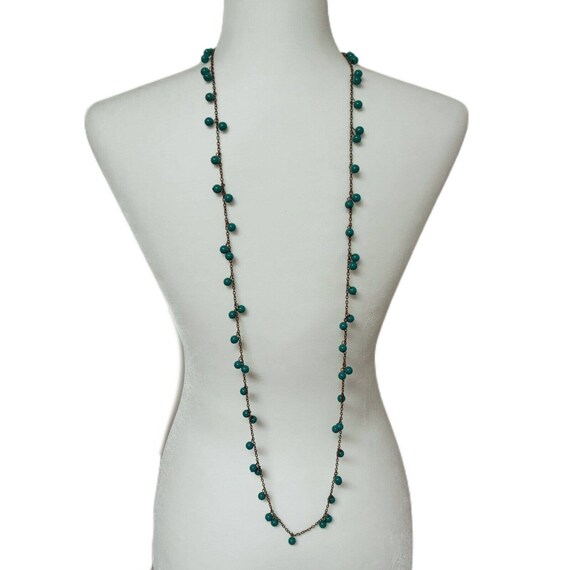 Turquoise Beaded Necklace Southwestern Gold Tone … - image 4