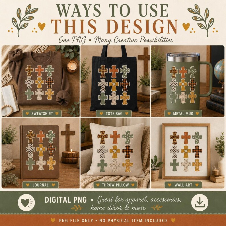 Rustic Crosses PNG Distressed Christian Cross Clipart Western Faith Sublimation Jesus Lover Digital Download Country Buffalo Plaid Autumn image 17