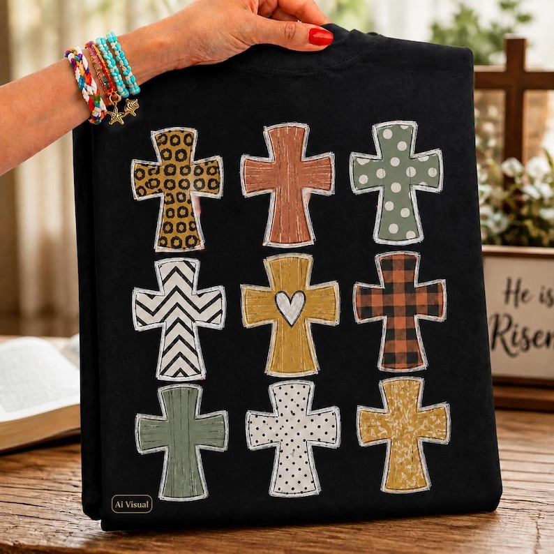 Western Christian Cross Clipart Rustic Faith Graphics Religious PNG Design Collection Country Gospel Artwork Digital Download Distressed Cross Patterns Leopard Print Buffalo Plaid Wood Grain Texture Autumn Colors Sublimation Ready
