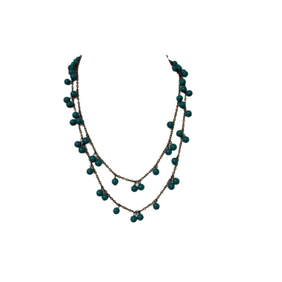Turquoise Beaded Necklace Southwestern Gold Tone … - image 9