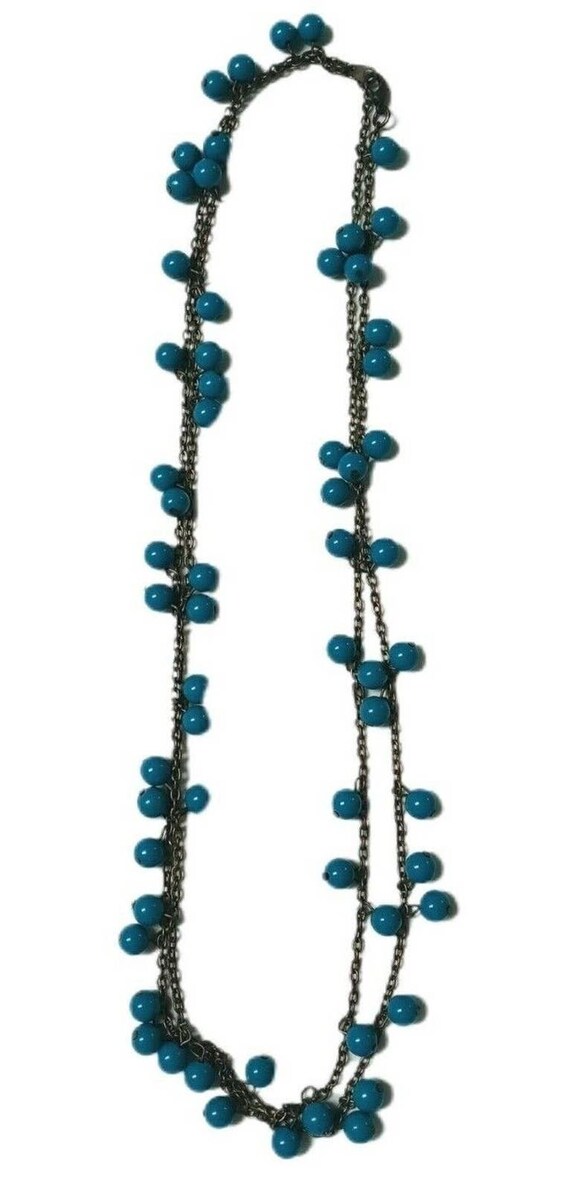 Turquoise Beaded Necklace Southwestern Gold Tone … - image 3