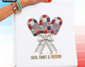 Vaterhaftes Patchwork Popsicle-T-Stück Glaube Familie Freiheit Sommer-Hemd 4. Juli Americana Land-Stolz-Unabhängigkeitstag-Frauen-Bauernhaus-Oberteil
