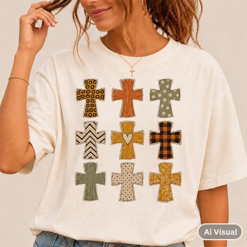 Sublimation Design Christian Cross Graphics Religious PNG Clipart Faith Artwork Digital Download Instant Access Leopard Print Cross Buffalo Plaid Pattern Autumn Theme Rustic Style Perfect T-Shirt Designs Tumbler Graphics Craft