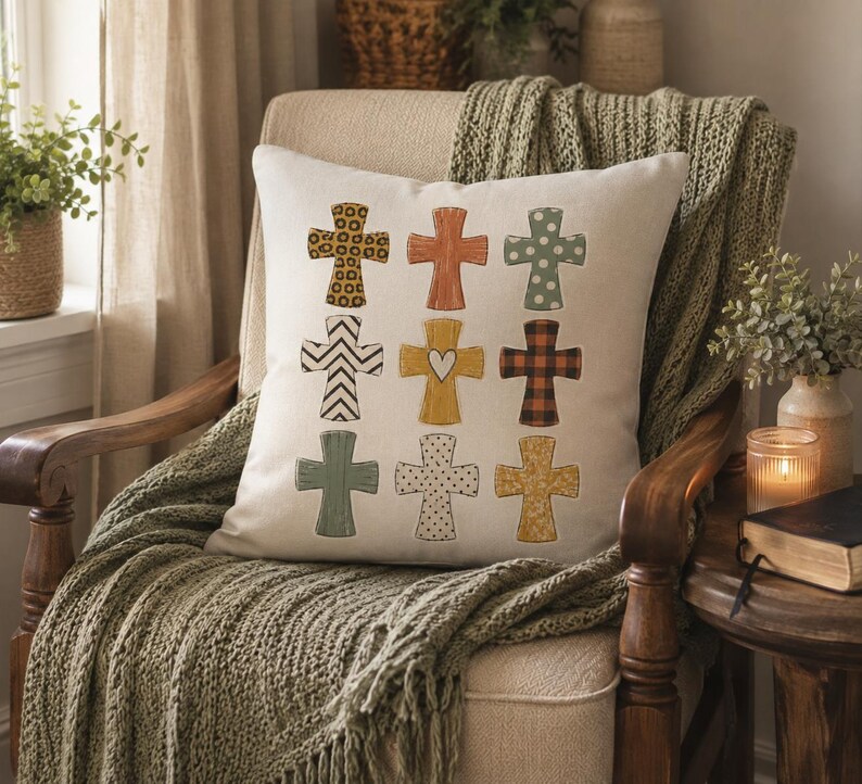 Western Christian Cross Clipart Rustic Faith Graphics Religious PNG Design Collection Country Gospel Artwork Digital Download Distressed Cross Patterns Leopard Print Buffalo Plaid Wood Grain Texture Autumn Colors Sublimation Ready Home Decor Throw Pillow Crafting Christian Gift Idea