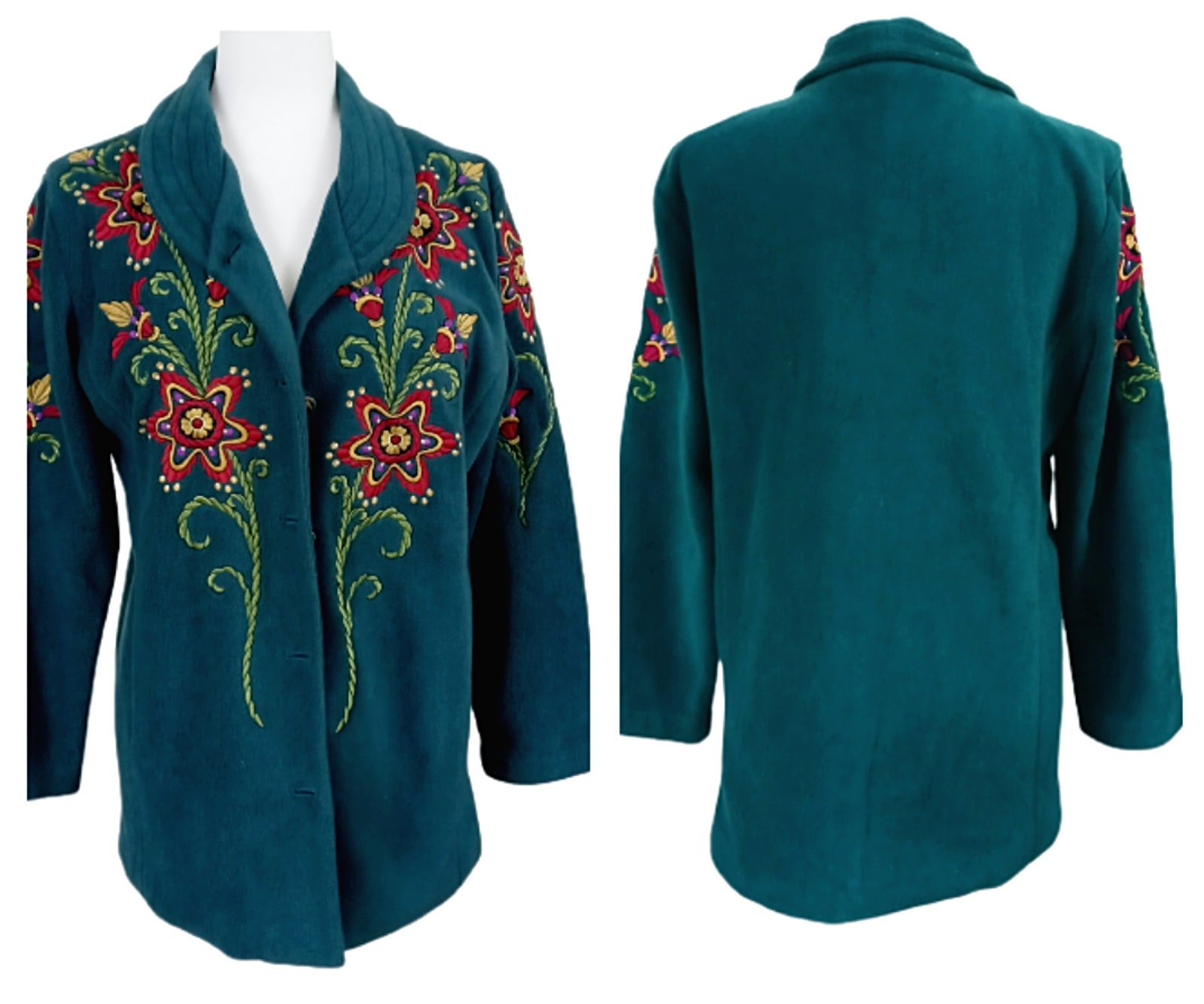 Bob Mackie Wearable Art Teal Floral 