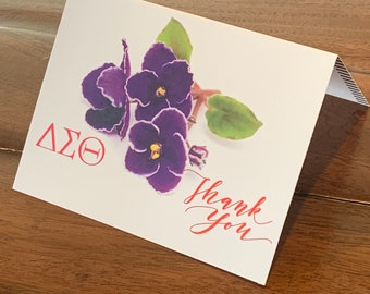 Delta Sigma Theta/Thank You Card/DST/1913/Violets/Notecard (Blank)