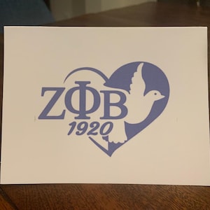 Zeta Phi Beta/Carte de remerciement/ZPhiB/Carte de correspondance pour sororité/Carte de correspondance (vierge)