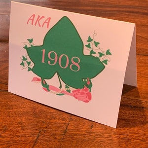 Alpha Kappa Alpha/Tarjeta de agradecimiento/AKA/Tarjeta de notas de hermandad/Ivy/Tarjeta de notas (en blanco)