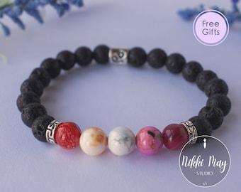 Pulsera lesbiana Signo del zodiaco Pulsera Lava Rock Pulsera Sutil Orgullo lésbico Pulsera WLW Pulsera WLW Pride Pulsera Lesbiana Regalo de la joyería