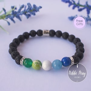 Bracelet MLM Signe du Zodiaque Bracelet Lava Rock Gemstone Bracelet Gay Pride Bracelet Subtil MLM Pride Bracelet Mignon MLM Bijoux Pride Mois Cadeau