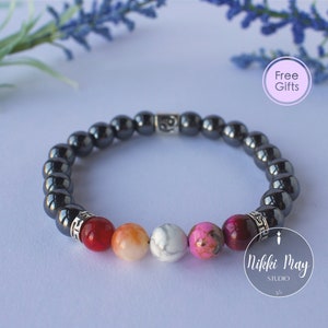 Lesbian Bracelet Black Hematite Zodiac Sign Gemstone Bracelet Subtle Lesbian Pride Bracelet Cute Lesbian Jewelry WLW Bracelet WLW Pride