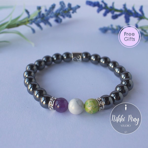 Genderqueer Bracelet Black Hematite Zodiac Sign Gemstone Bracelet Genderqueer Gift Cute Genderqueer Pride Bracelet Subtle Genderqueer Pride