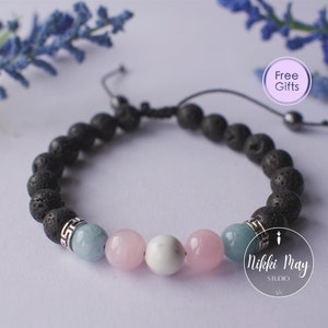 Adjustable Trans Bracelet Lava Rock Subtle Trans Pride Bracelet Trans Rights Bracelet Gift For Trans Cute Transgender Bracelet Trans Women
