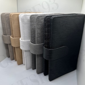 A6 Gold 6-Ring Budget Binder | Soft Saffiano Leather Binder | Epi Leather Wallet | Cash Envelope System