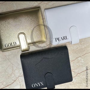 A6 Millie-Rose Binder | Soft Saffiano Leather Binder | Epi Leather Wallet | Cash Envelope System | A6 Gold 6-Ring Budget Binder